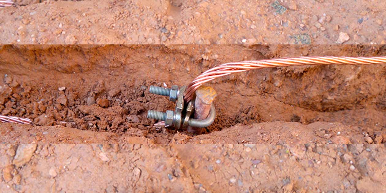 Pica de acero cobreado para toma de tierra dentro de su arqueta de registro
